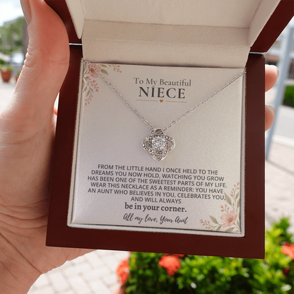 To My Beautiful Niece - Love Knot Necklace Gift Set
