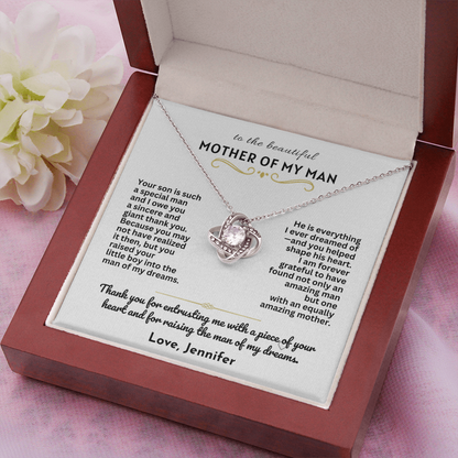 To The Mother Of My Man - Love Knot Necklace Gift Set