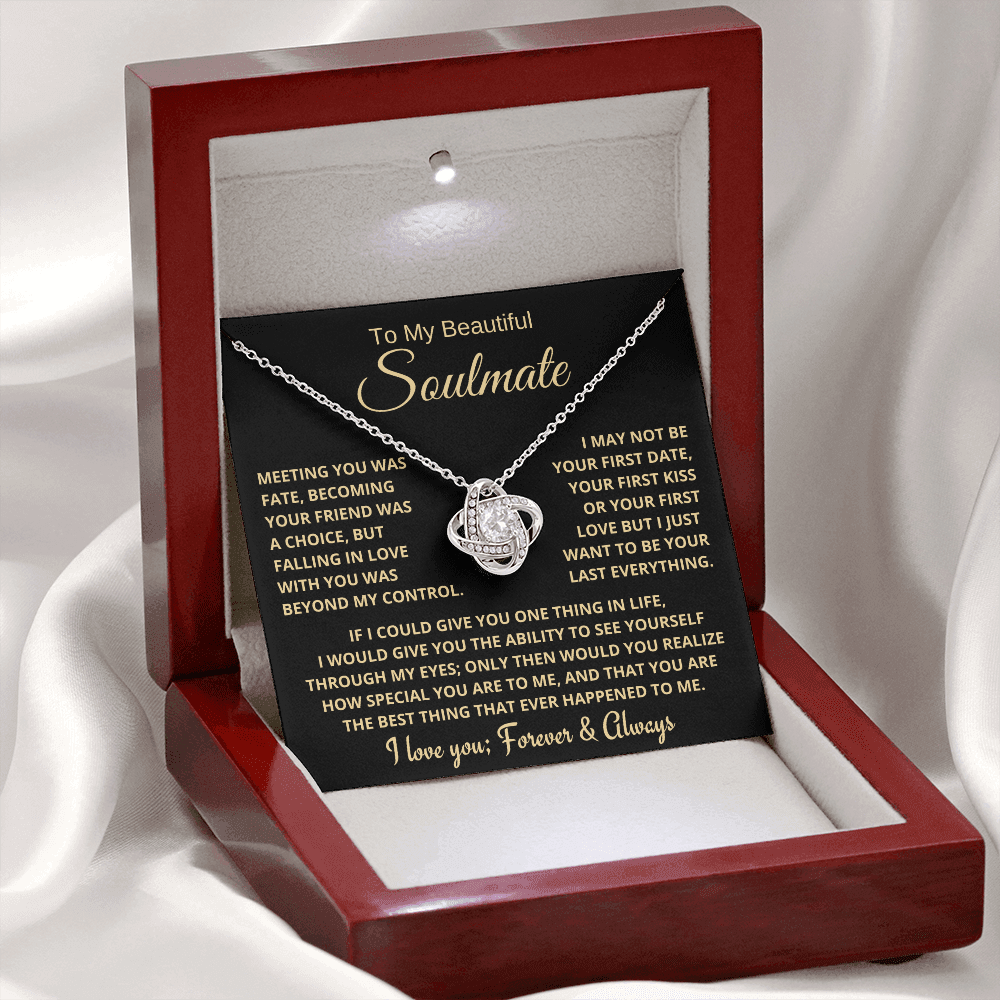 Beautiful Soulmate Gift, "Meeting You Was Fate", Knot Necklace