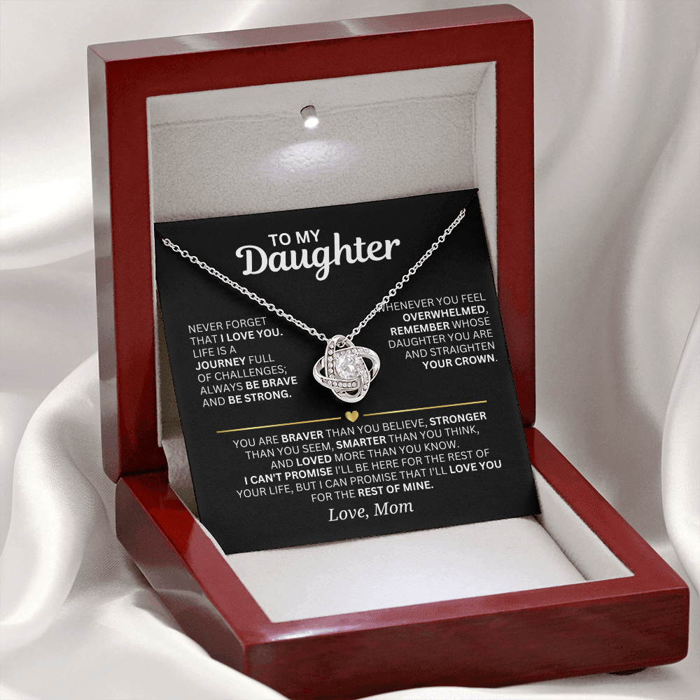 To My Daughter - From Mom - Love Knot Necklace Gift Set