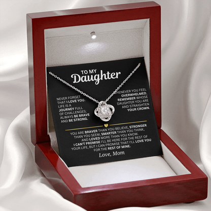 To My Daughter - From Mom - Love Knot Necklace Gift Set