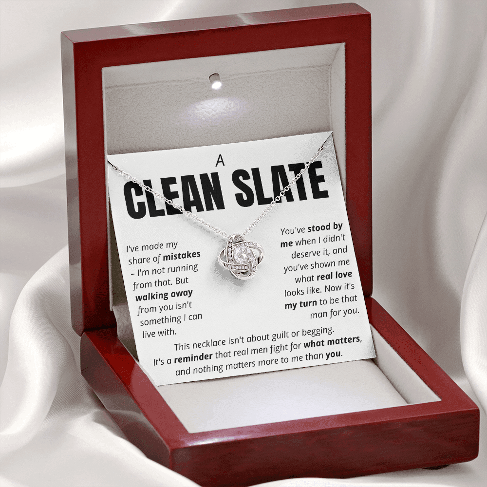 “A Clean Slate” Love Knot Necklace – Apology & Reconciliation Gift for Her