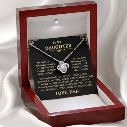 Gift For Daughter From Dad, "Crown Might Tilt But Don't Ever Let It Fall", Knot Necklace