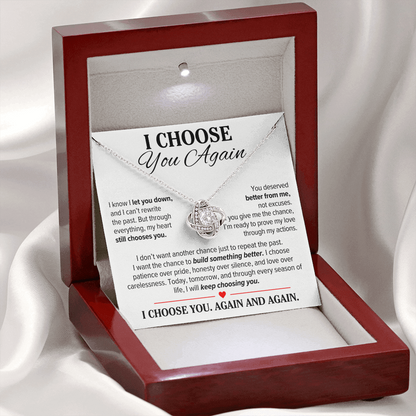 I Choose You Again Necklace for Her – Love Knot Second Chance Apology Gift
