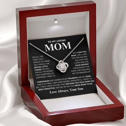 Mom Gift "You Mean More" Knot Necklace From Son