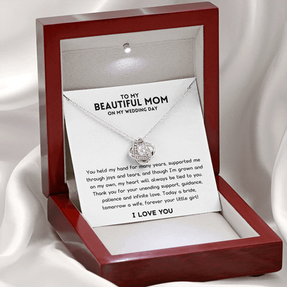 Mother Of The Bride Gift (You Held My Hand) Love Knot Necklace