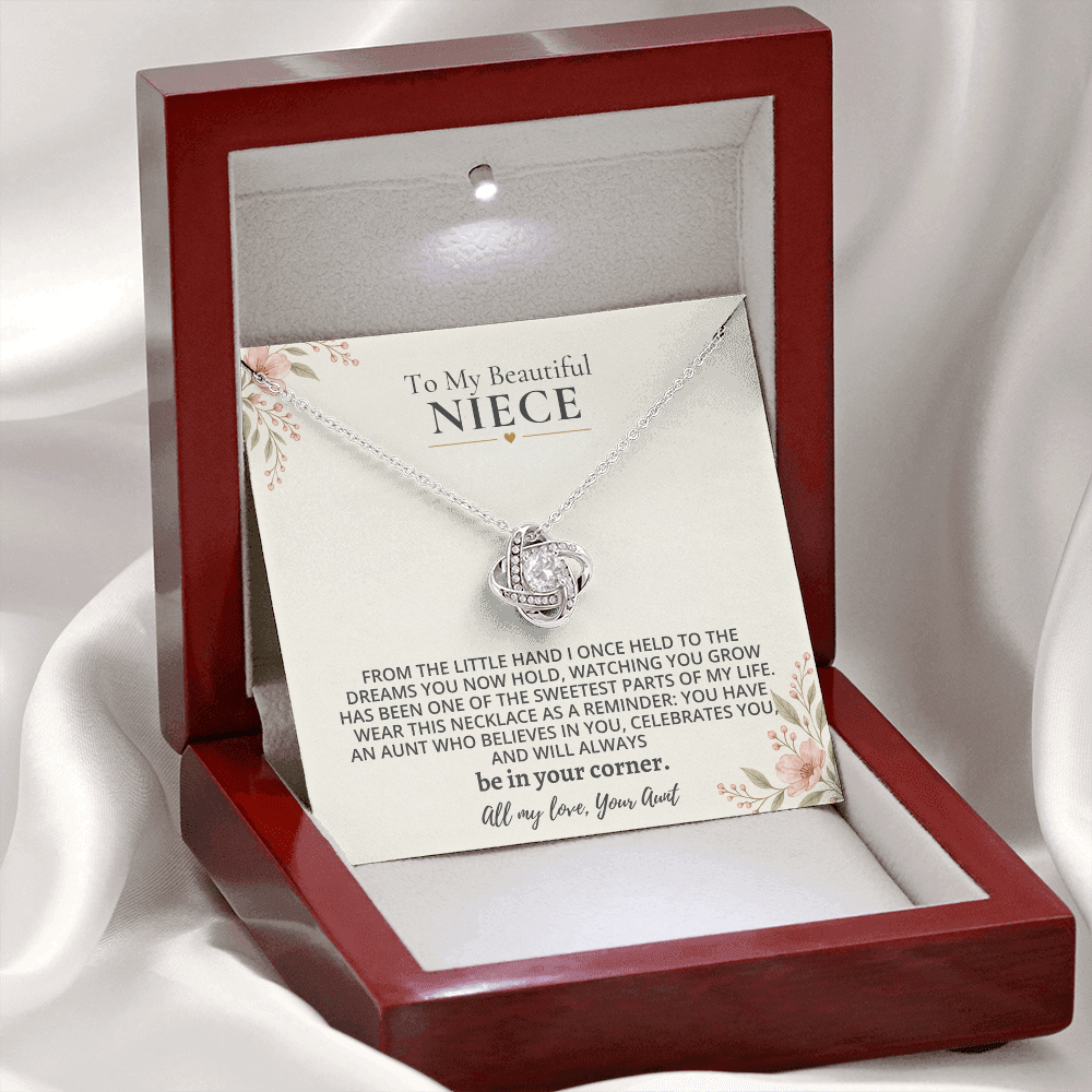 To My Beautiful Niece - Love Knot Necklace Gift Set