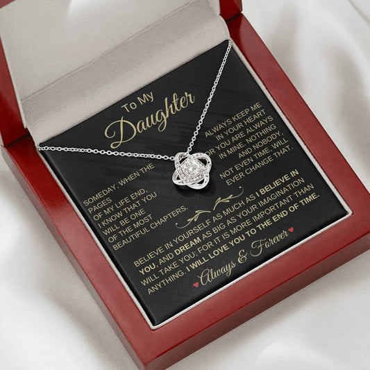 Beautiful Gift for Daughter "I Will Love You Always & Forever" Necklace - Charming Family Gift