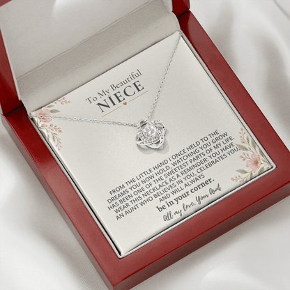To My Beautiful Niece - Love Knot Necklace Gift Set