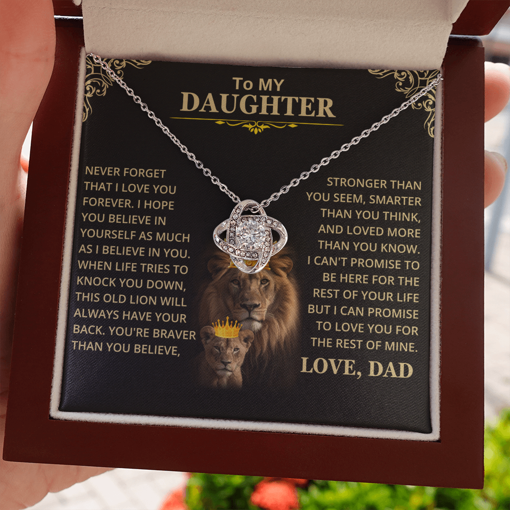 Daughter Gift From Dad, "This Old Lion", Knot Necklace