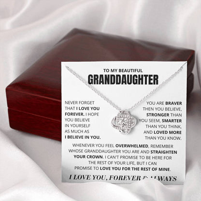 Gift For Granddaughter, "Never Forget That I Love You"