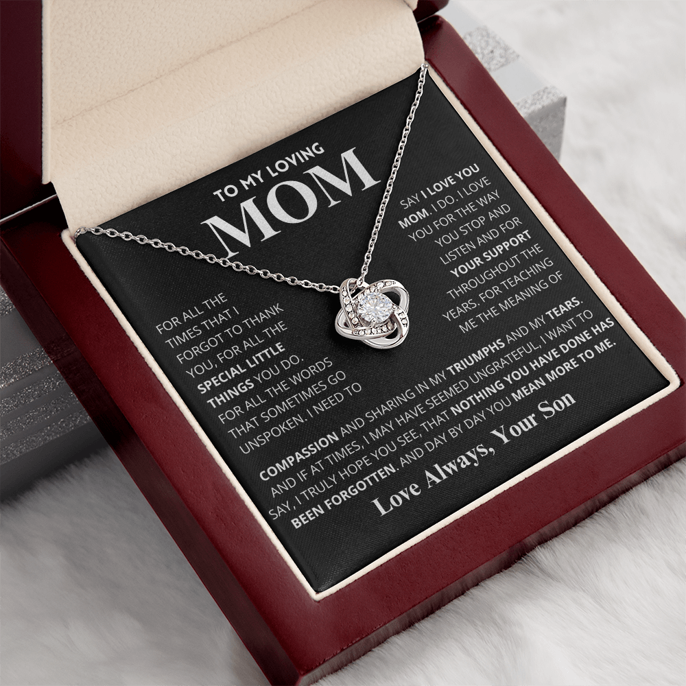 Mom Gift "You Mean More" Knot Necklace From Son