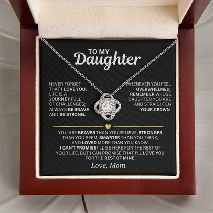 To My Daughter - From Mom - Love Knot Necklace Gift Set
