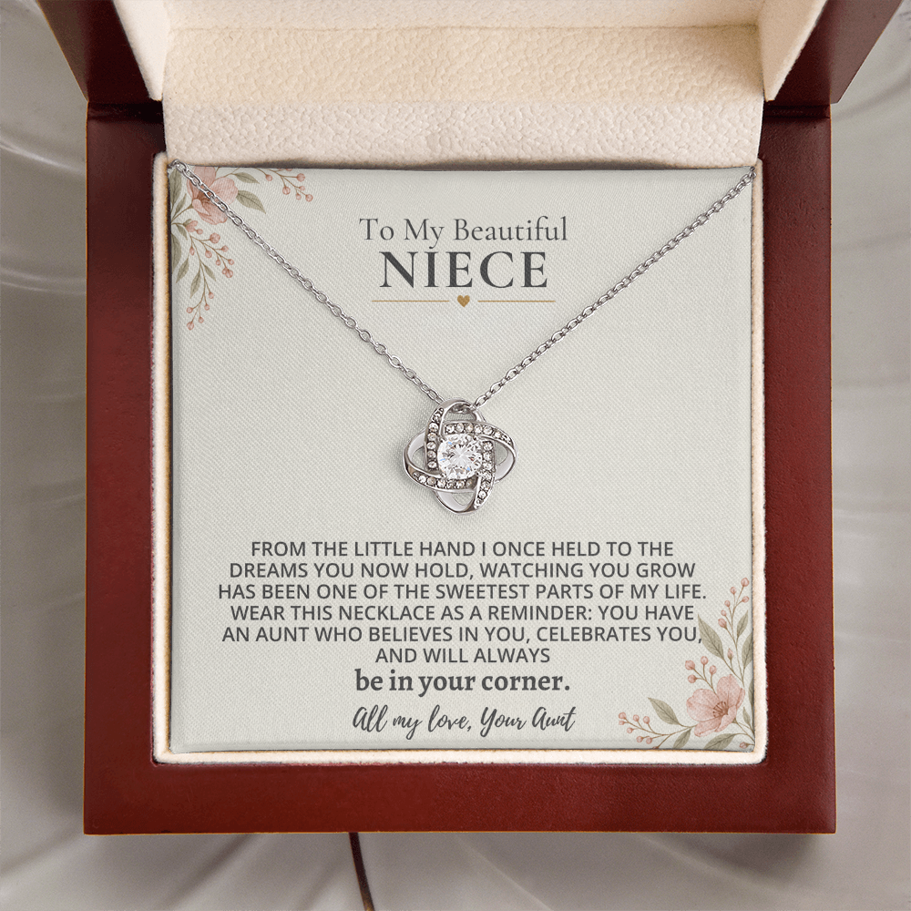 To My Beautiful Niece - Love Knot Necklace Gift Set