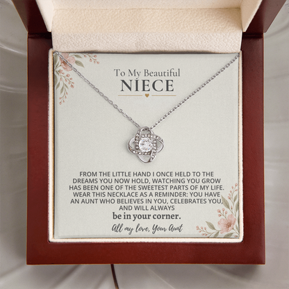 To My Beautiful Niece - Love Knot Necklace Gift Set