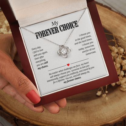 My Forever Choice Necklace for Her – Love Knot Romantic Commitment Gift