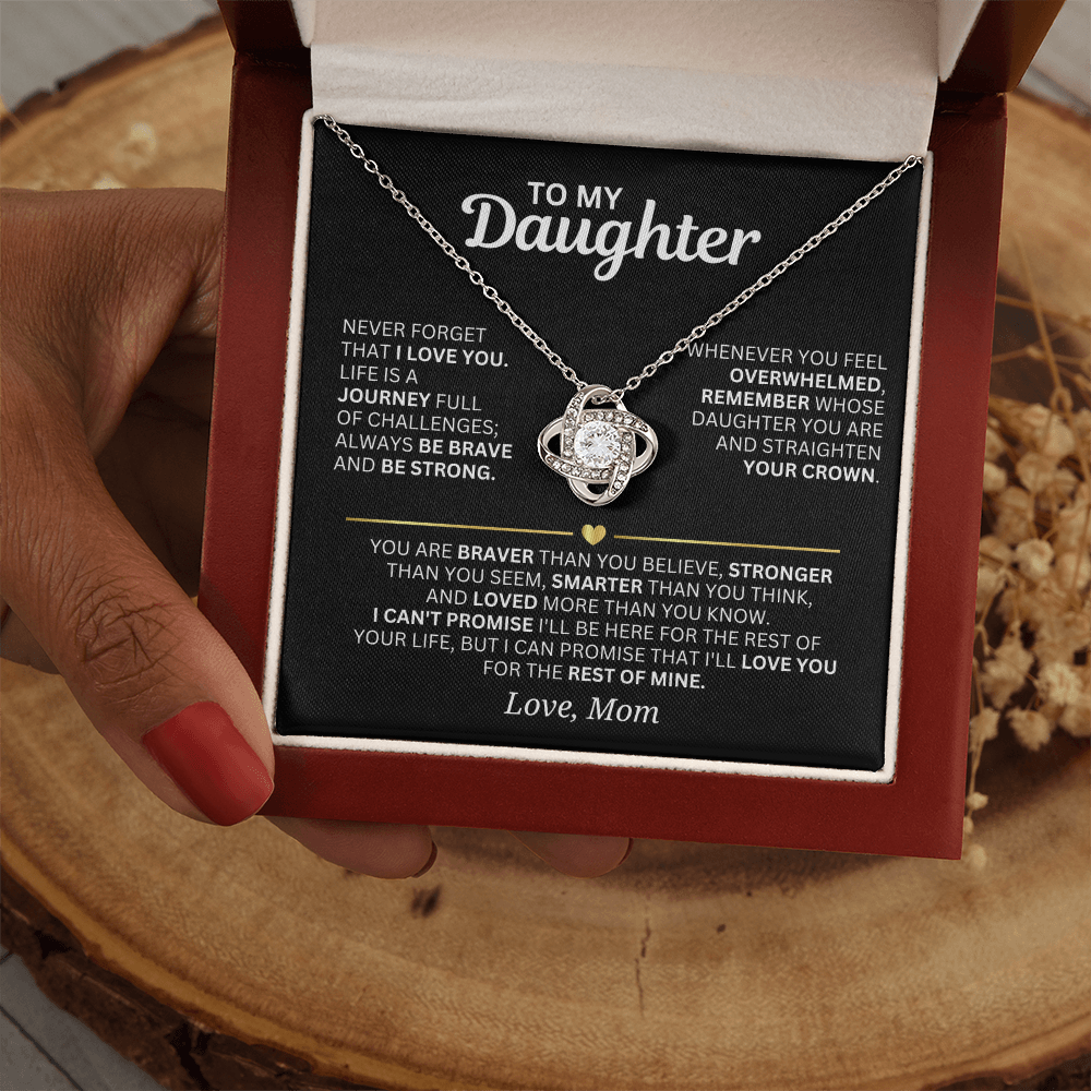 To My Daughter - From Mom - Love Knot Necklace Gift Set