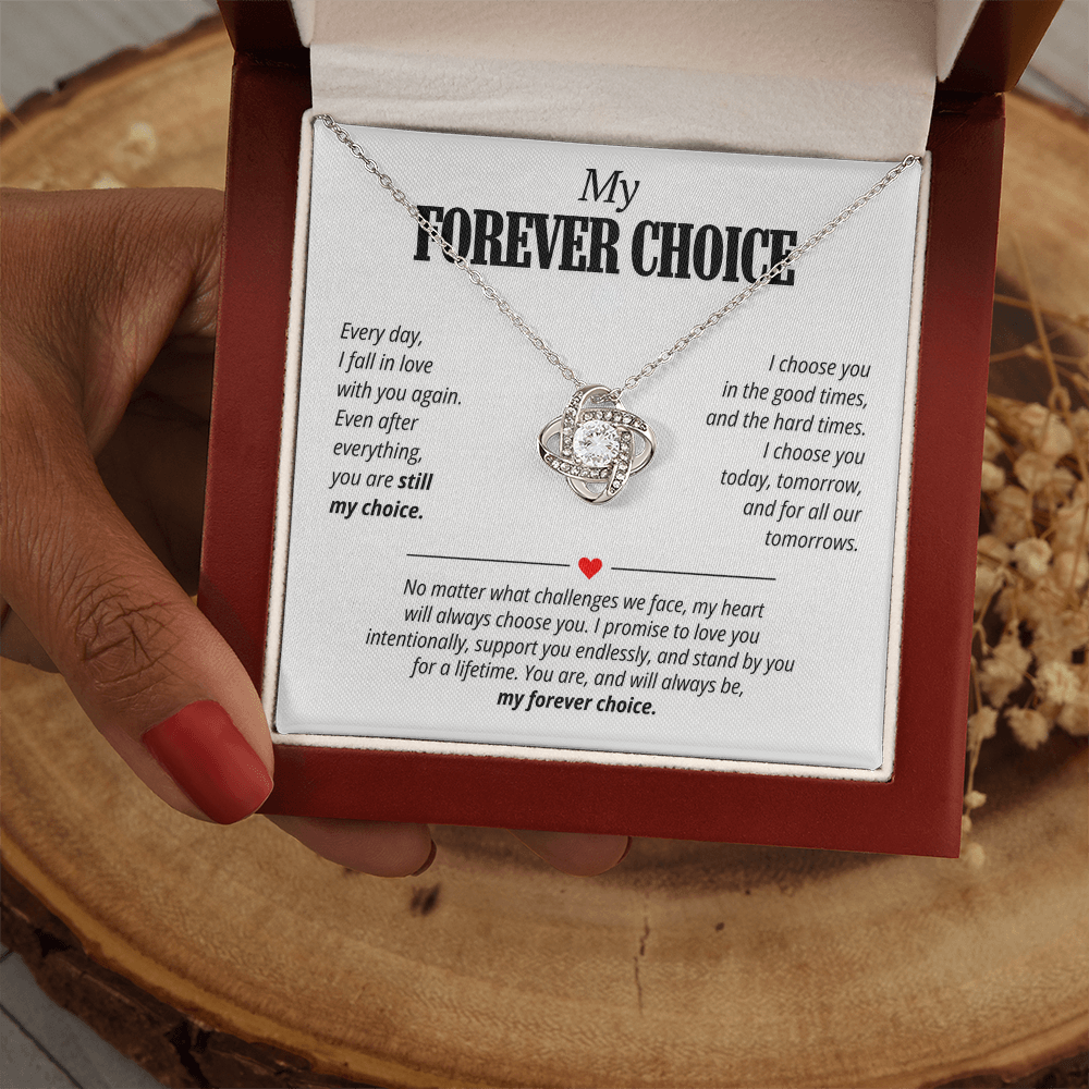 My Forever Choice Necklace for Her – Love Knot Romantic Commitment Gift