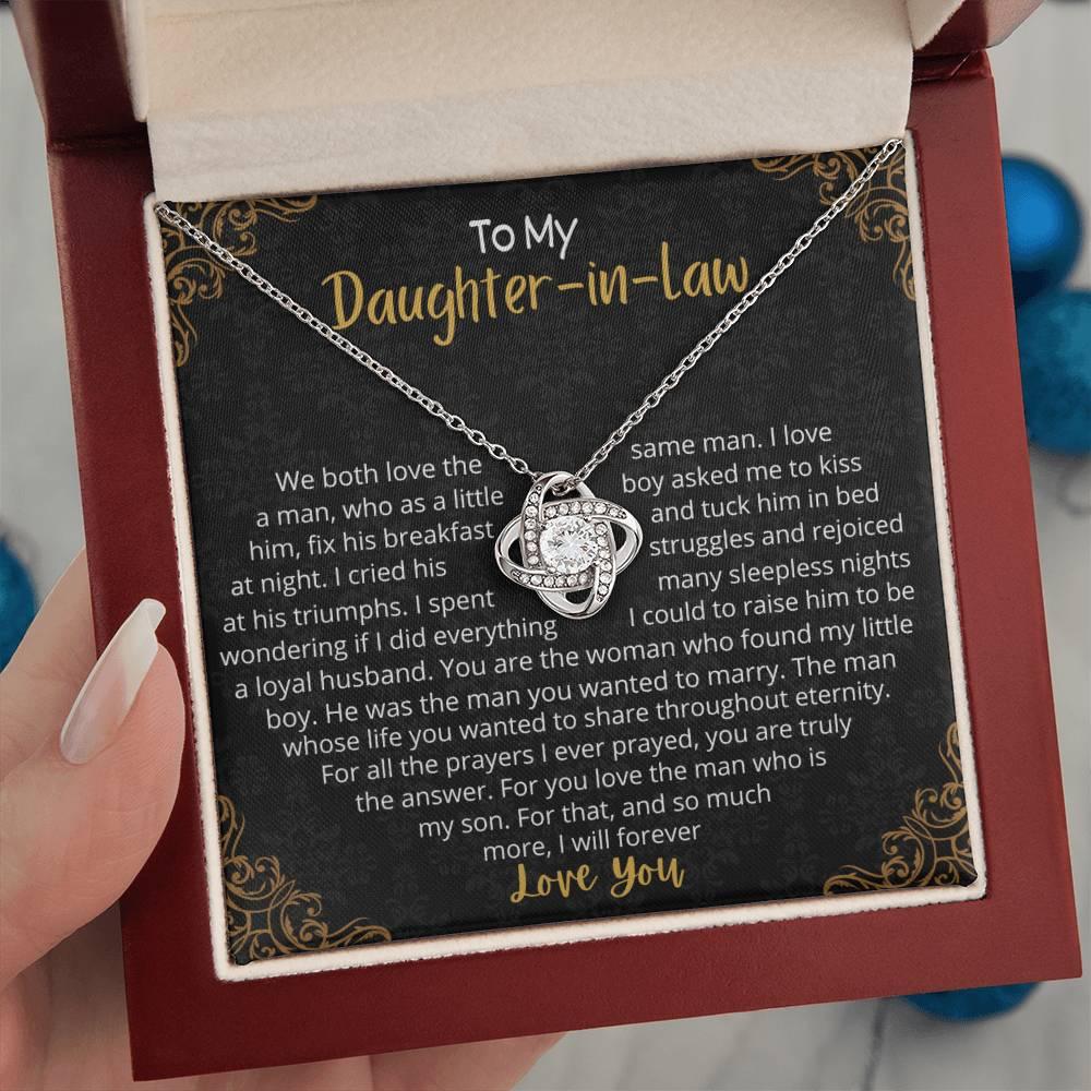 [Almost Sold Out] To My Beautiful Daughter in Law - Love Knot Necklace - Charming Family Gift