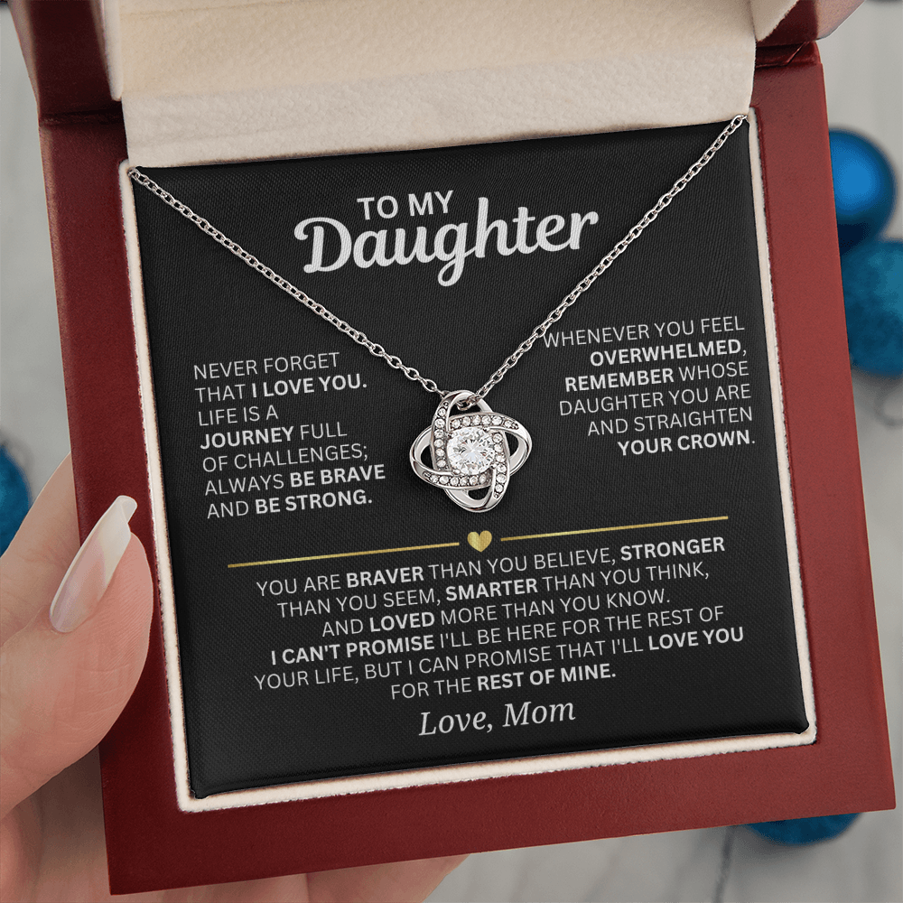 To My Daughter - From Mom - Love Knot Necklace Gift Set