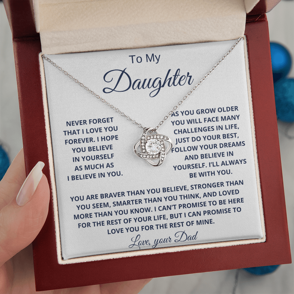 To my Daughter Love Knot Necklace