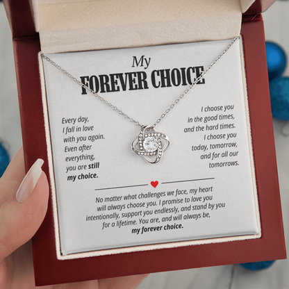 My Forever Choice Necklace for Her – Love Knot Romantic Commitment Gift