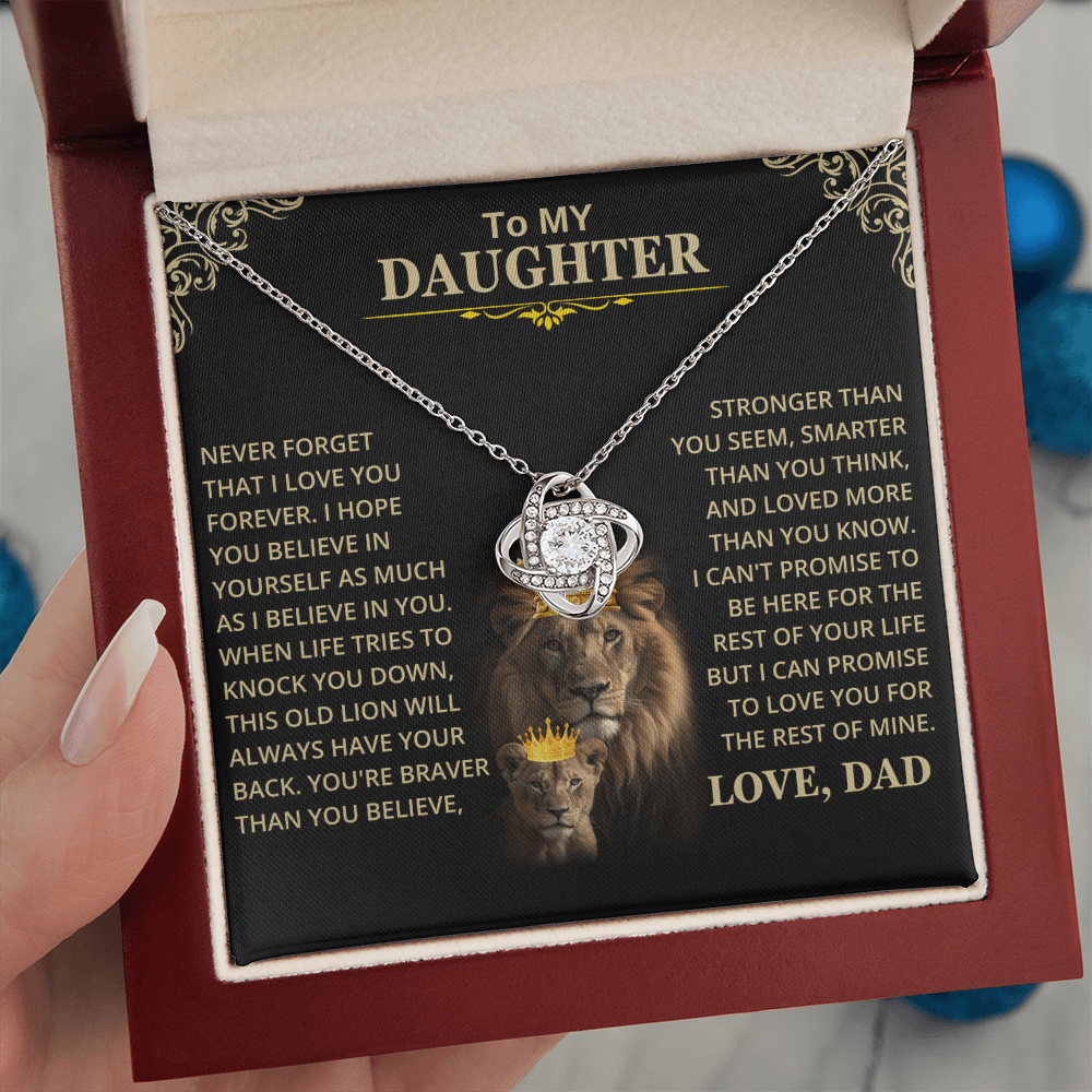 Daughter Gift From Dad, "This Old Lion", Knot Necklace