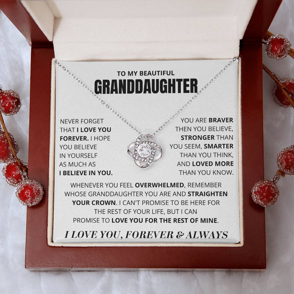 Gift For Granddaughter, "Never Forget That I Love You"