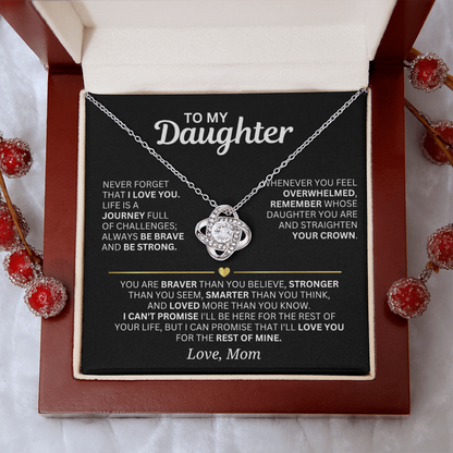 To My Daughter - From Mom - Love Knot Necklace Gift Set