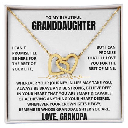 [ALMOST SOLD OUT] To My Beautiful Granddaughter - Interlocked Hearts Necklace Gift Set