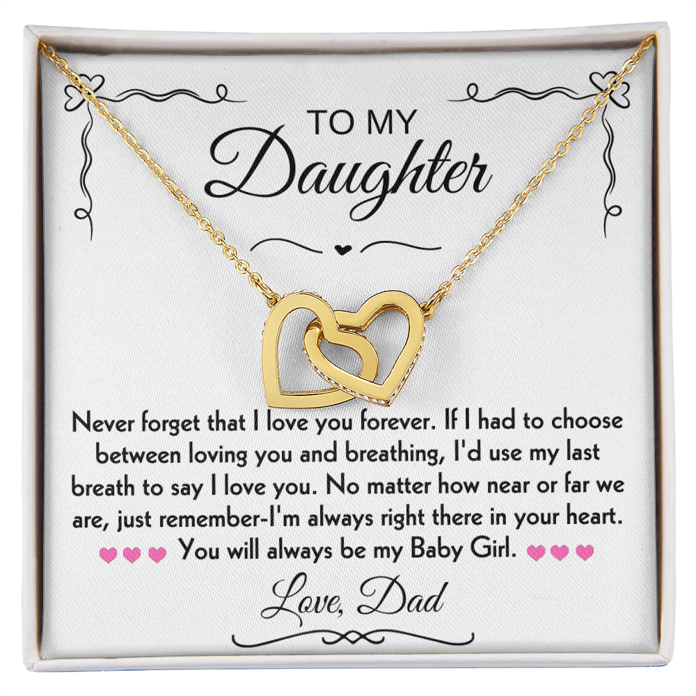 To My Daughter Hearts Necklace From Dad