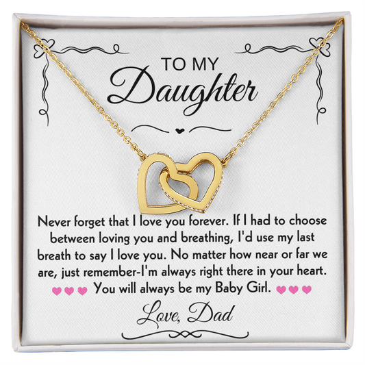 To My Daughter Hearts Necklace From Dad