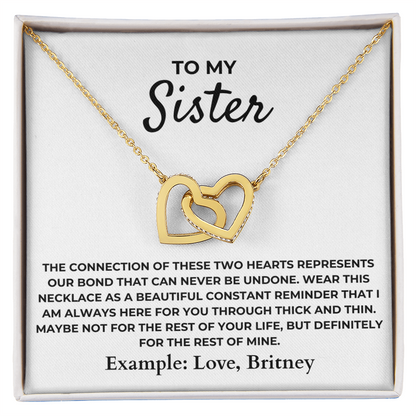 To My Sister - Interlocked Hearts Gift Set