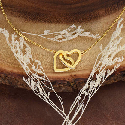 To My Granddaughter Love Grandma | Interlocking Hearts Necklace