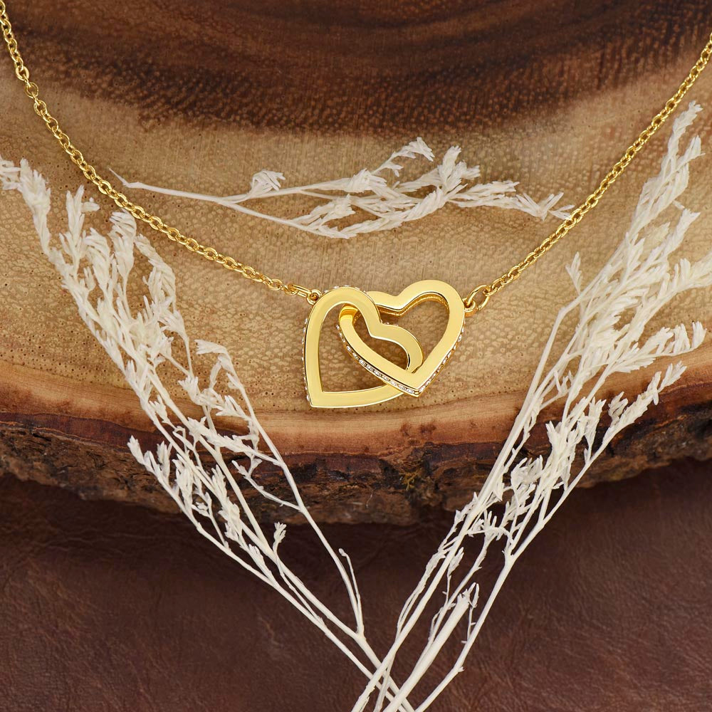 To My Granddaughter - Interlocking Hearts Necklace Gift Set with Message Card