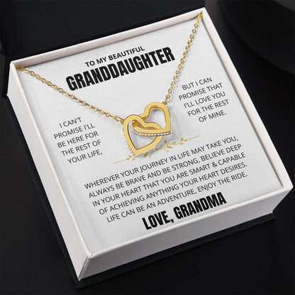 To My Granddaughter Love Grandma | Interlocking Hearts Necklace