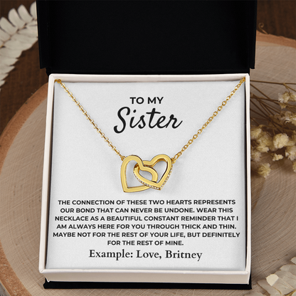 To My Sister - Interlocked Hearts Gift Set