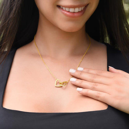To My Granddaughter - Interlocking Hearts Necklace Gift Set with Message Card