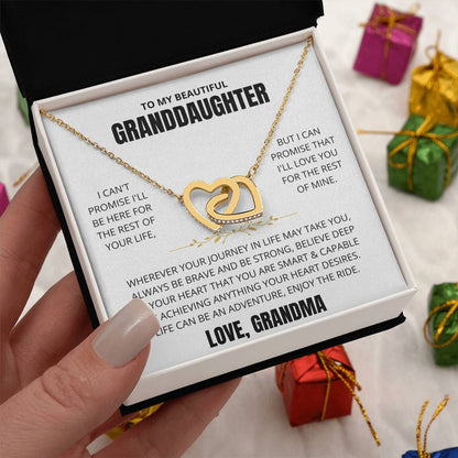 To My Granddaughter Love Grandma | Interlocking Hearts Necklace