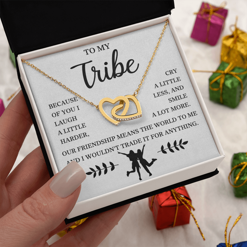 To My Bestie - Interlocking Heart Necklace Gift Set