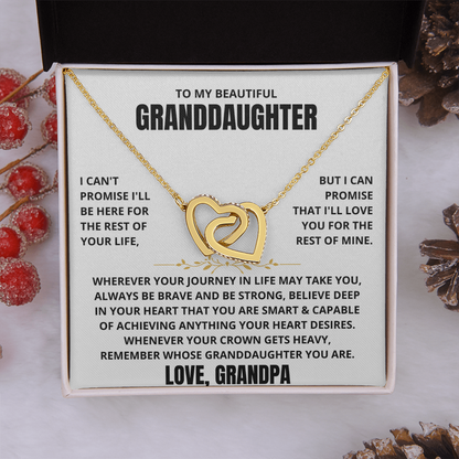 [ALMOST SOLD OUT] To My Beautiful Granddaughter - Interlocked Hearts Necklace Gift Set