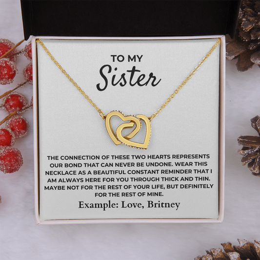 To My Sister - Interlocked Hearts Gift Set
