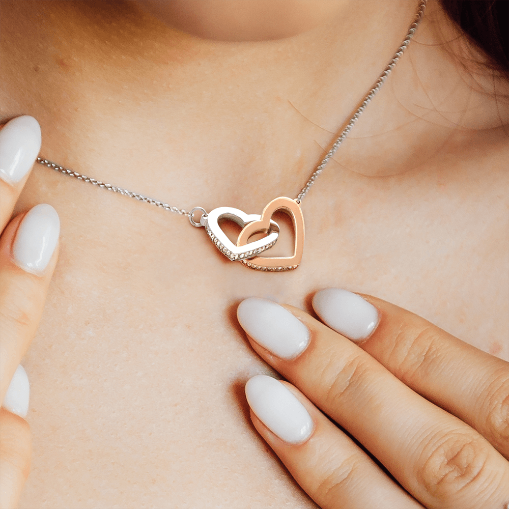 To My Granddaughter Love Grandma | Interlocking Hearts Necklace