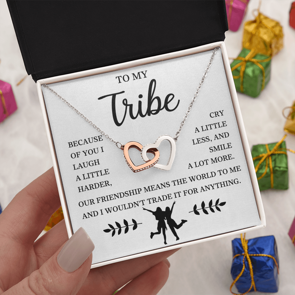 To My Bestie - Interlocking Heart Necklace Gift Set