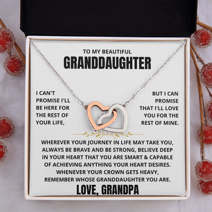 [ALMOST SOLD OUT] To My Beautiful Granddaughter - Interlocked Hearts Necklace Gift Set