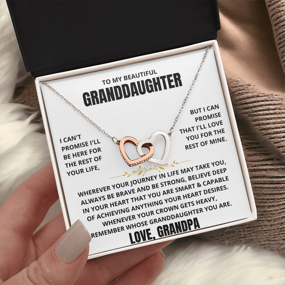 [ALMOST SOLD OUT] To My Beautiful Granddaughter - Interlocked Hearts Necklace Gift Set