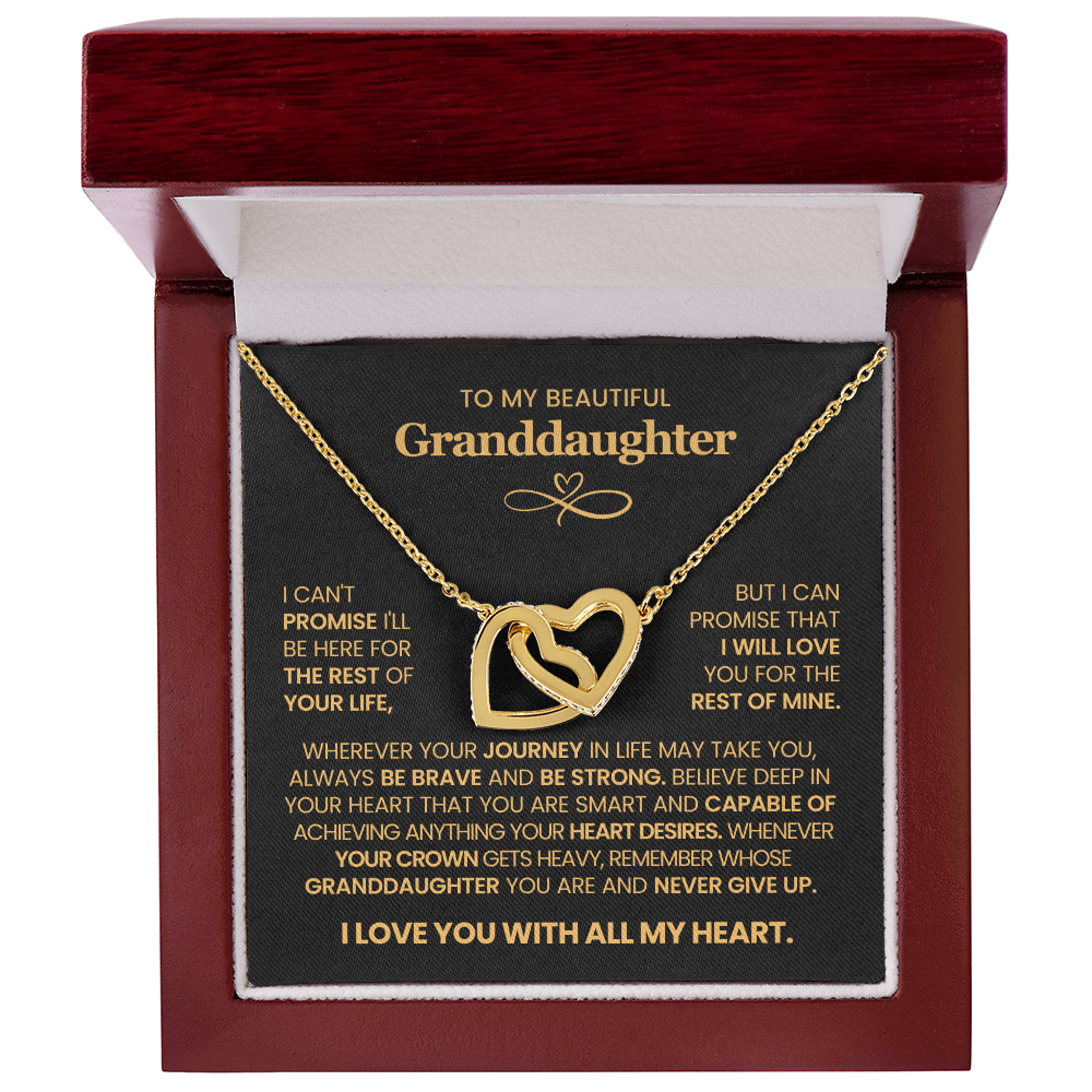 To My Granddaughter - Interlocking Hearts Necklace Gift Set with Message Card