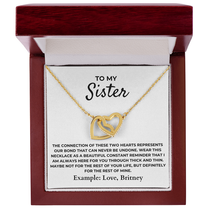To My Sister - Interlocked Hearts Gift Set