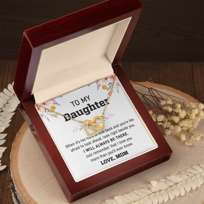 Mommy will always be there; Interlocking hearts necklace