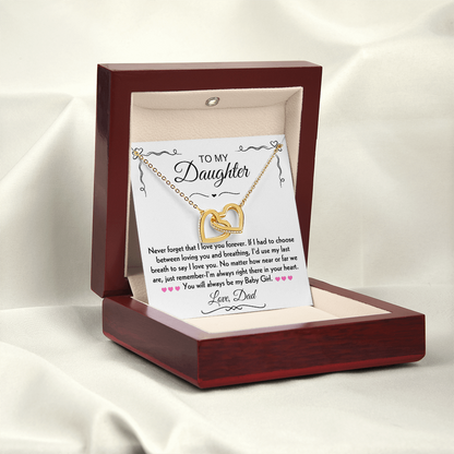 To My Daughter Hearts Necklace From Dad